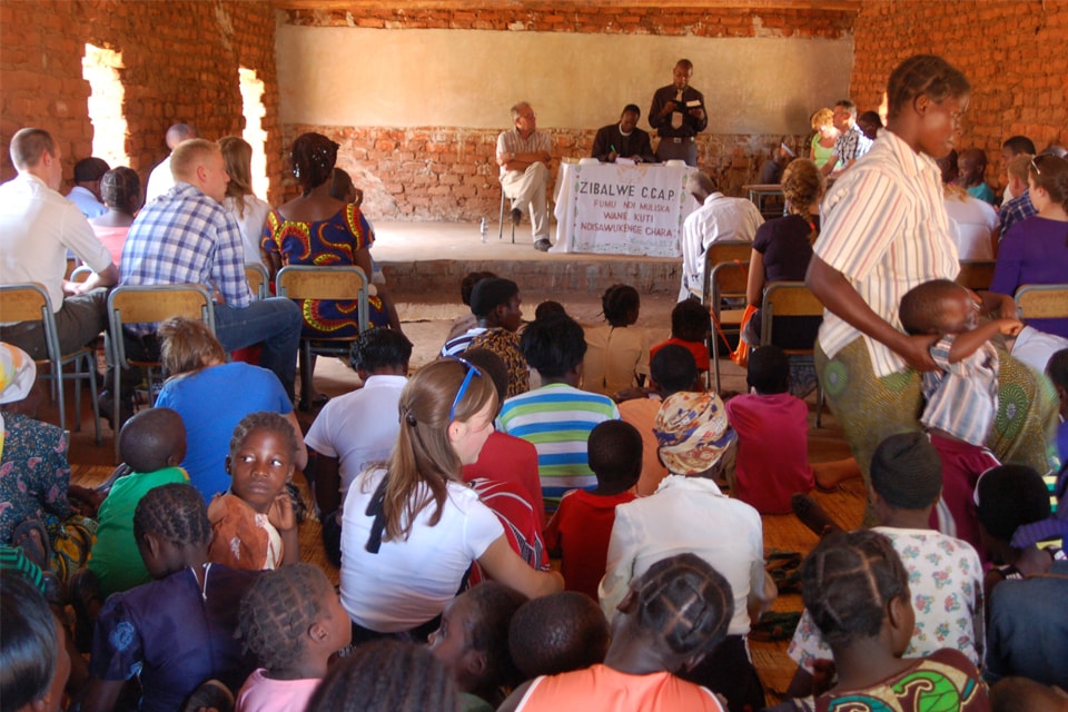 Kerkdienst in Zambia