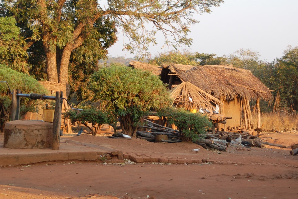Dorpsplein in Zambia